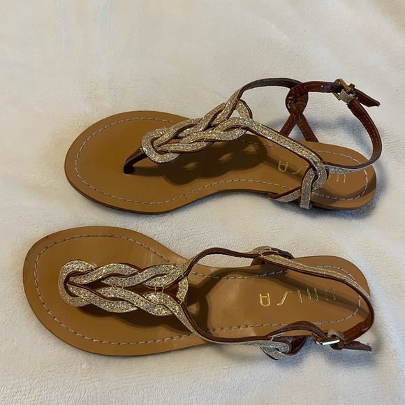 Unida Gold Glitter Sandals Size 6.5M - Picture 4 of 7